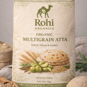 rohi organics multigrain atta – high fiber whole wheat blend
