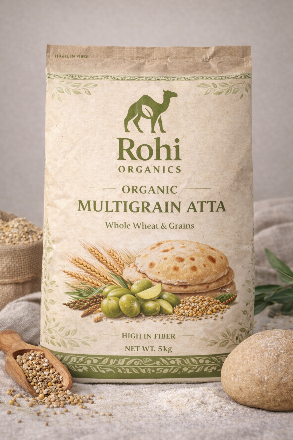 rohi organics multigrain atta – high fiber whole wheat blend rohi organics multigrain atta – high fiber whole wheat blend
